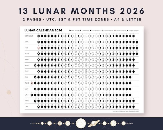 13 Month Lunar Calendar 2026