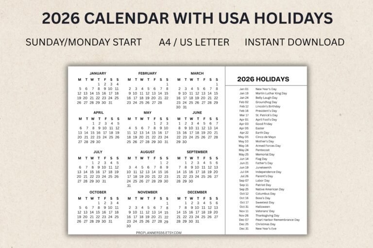2026 Holiday Calendar With Holidays