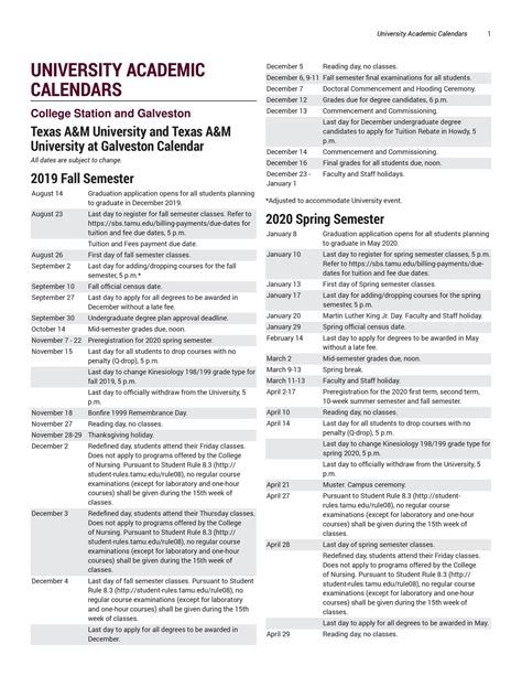 Tamu Academic Calendar Summer 2026