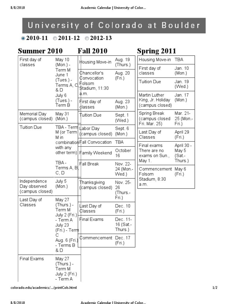 Cu Boulder Fall 2026 Calendar
