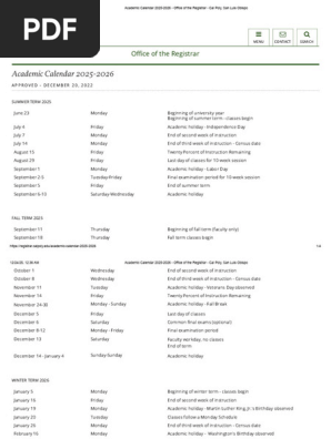 Cal Poly Academic Calendar 2026 27