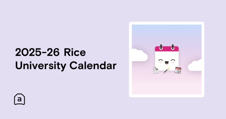 Rice University Fall 2026 Calendar