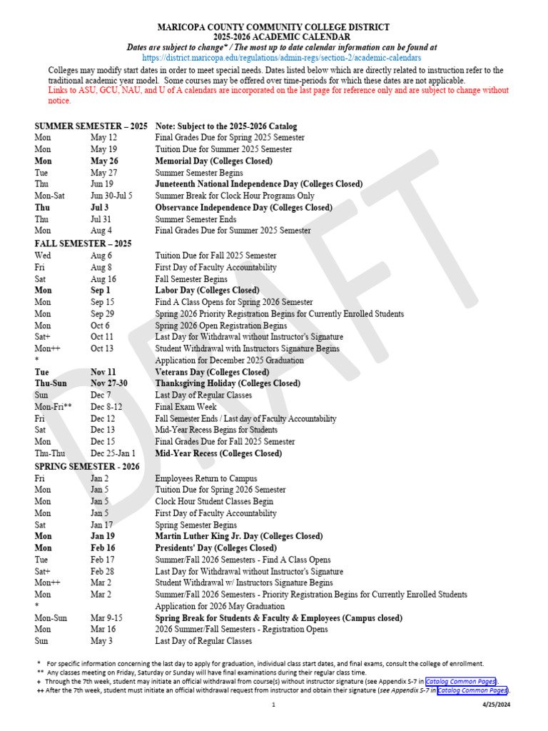 Gcu Academic Calendar 2026 27