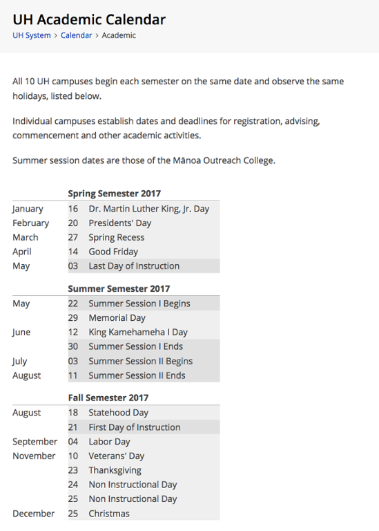 Uh Manoa Fall 2026 Calendar