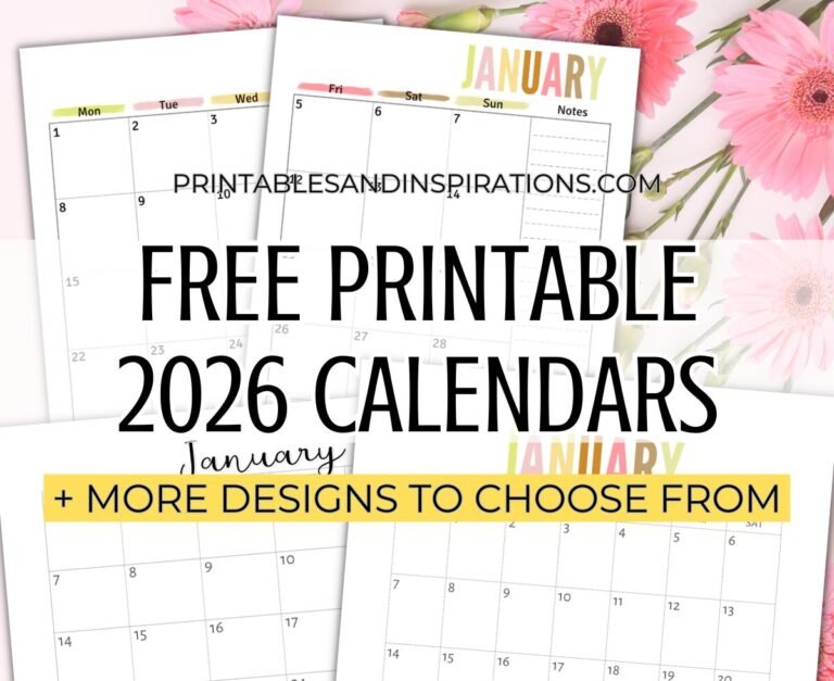2026 Calendar Printable Pdf Free
