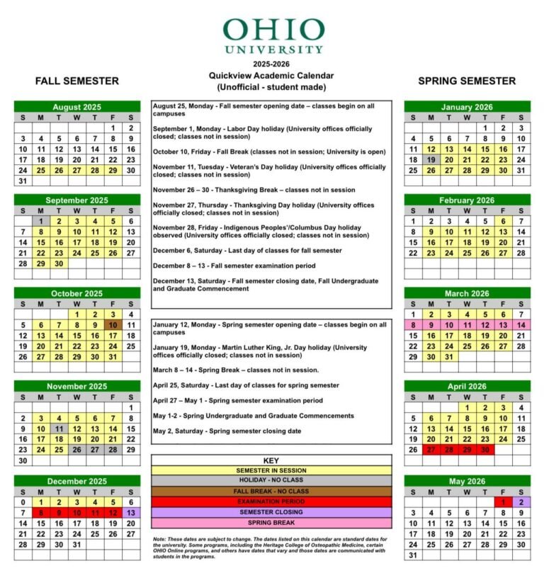 Ou Academic Calendar 2026 27