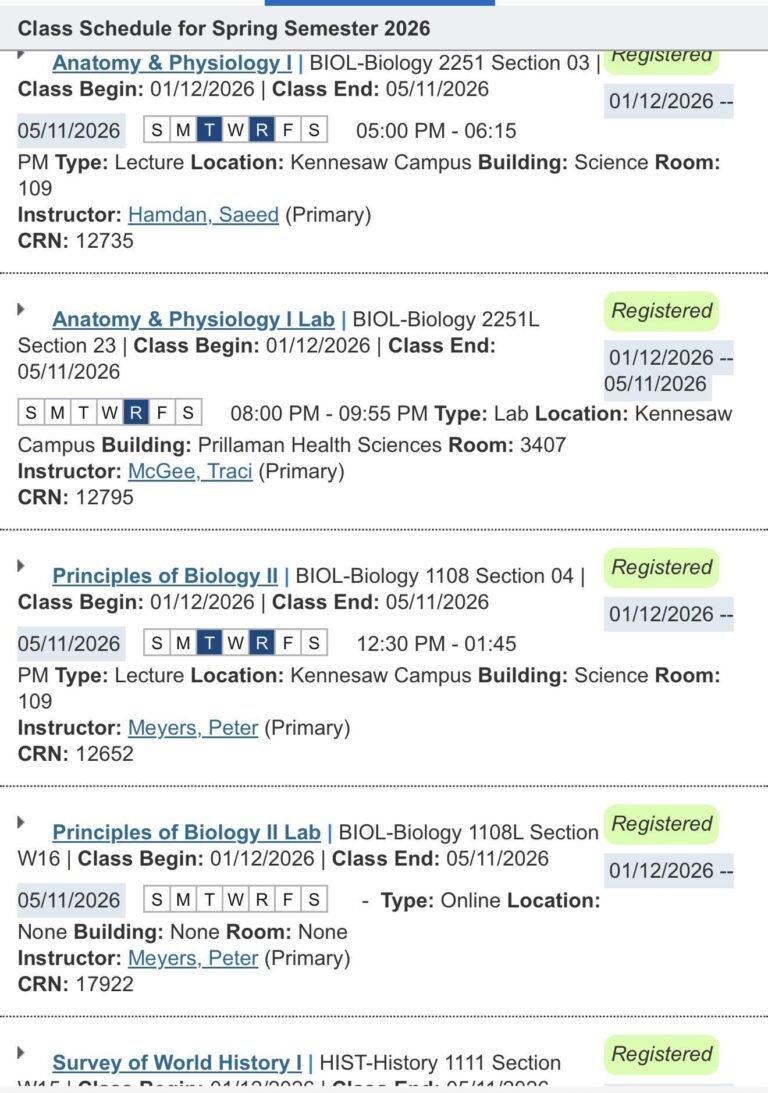 Kennesaw State Spring 2026 Calendar
