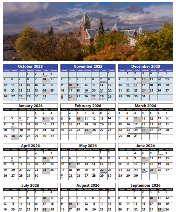 Cwu Academic Calendar Fall 2026