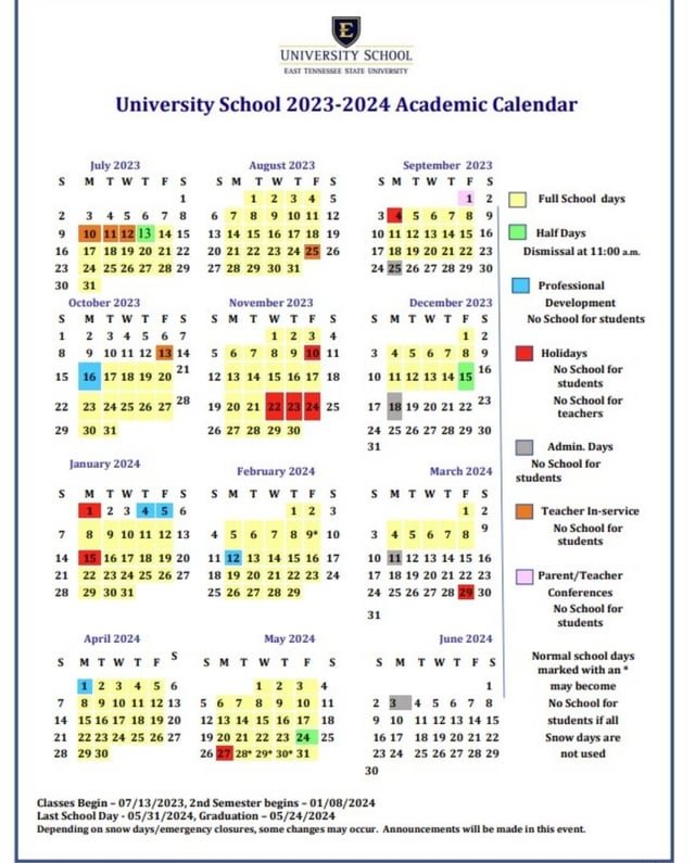 Etsu Academic Calendar Fall 2026